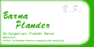 barna plander business card